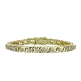 Brățară din Argint 925 Placat cu Aur ( 17.63 grame ) cu Diamant Alb și Topaz Alb 2.03 Carate