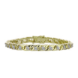 Brățară din Argint 925 Placat cu Aur ( 17.63 grame ) cu Diamant Alb și Topaz Alb 2.03 Carate