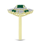 Inel din Argint 925 Placat cu Aur ( 3.24 grame ) cu Agat Verde și Zircon Alb 2.72 Carate