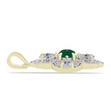 Pandantiv din Argint 925 Placat cu Aur ( 2.39 grame ) cu Agat Verde și Topaz Alb 1.87 Carate