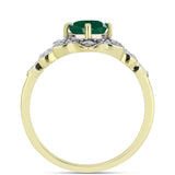 Inel din Argint 925 Placat cu Aur ( 2.69 grame ) cu Agat Verde și Topaz Alb 1.01 Carate