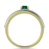 Inel din Argint 925 Placat cu Aur ( 4.6 grame ) cu Agat Verde și Topaz Alb 1.48 Carate