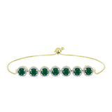 Brățară din Argint 925 Placat cu Aur ( 6.99 grame ) cu Agat Verde și Topaz Alb 3.8 Carate