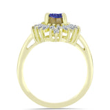 Inel din Argint 925 Placat cu Aur ( 3.43 grame ) cu Drusă Violet și Zircon Alb 1.79 Carate