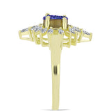 Inel din Argint 925 Placat cu Aur ( 3.43 grame ) cu Drusă Violet și Zircon Alb 1.79 Carate