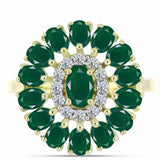 Inel din Argint 925 Placat cu Aur ( 3.89 grame ) cu Agat Verde 2.58 Carate