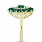 Inel din Argint 925 Placat cu Aur ( 3.89 grame ) cu Agat Verde 2.58 Carate