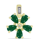 Pandantiv din Argint 925 Placat cu Aur ( 1.44 grame ) cu Agat Verde și Topaz Alb 0.99 Carate