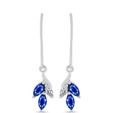 Cercei din Argint 925 ( 1.91 grame ) cu Safir Albastru Australian și Topaz Alb 0.97 Carate