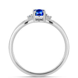 Inel din Argint 925 ( 2.07 grame ) cu Safir Albastru Australian și Topaz Alb 0.69 Carate