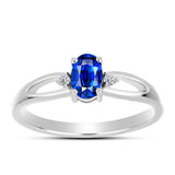Inel din Argint 925 ( 2.07 grame ) cu Safir Albastru Australian și Topaz Alb 0.69 Carate