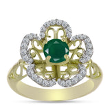 Inel din Argint 925 Placat cu Aur ( 4.26 grame ) cu Agat Verde și Topaz Alb 1.2 Carate
