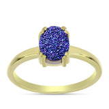Inel din Argint 925 Placat cu Aur ( 2.55 grame ) cu Drusă Violet 1.76 Carate