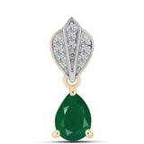 Pandantiv din Argint 925 Placat cu Aur ( 1.05 grame ) cu Agat Verde și Topaz Alb 1.07 Carate