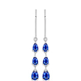 Cercei din Argint 925 ( 1.91 grame ) cu Safir Albastru Australian 2.59 Carate