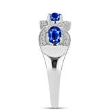 Inel din Argint 925 ( 3.46 grame ) cu Safir Albastru Australian și Topaz Alb 1.28 Carate