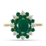 Inel din Argint 925 Placat cu Aur ( 2.57 grame ) cu Agat Verde 2.81 Carate