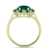 Inel din Argint 925 Placat cu Aur ( 2.57 grame ) cu Agat Verde 2.81 Carate