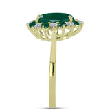 Inel din Argint 925 Placat cu Aur ( 2.57 grame ) cu Agat Verde 2.81 Carate