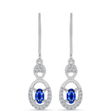 Cercei din Argint 925 ( 2.29 grame ) cu Safir Albastru Australian și Topaz Alb 0.96 Carate