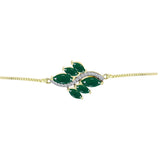 Brățară din Argint 925 Placat cu Aur ( 3.96 grame ) cu Agat Verde 1.99 Carate