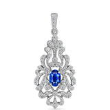 Pandantiv din Argint 925 ( 2.59 grame ) cu Safir Albastru Australian și Topaz Alb 1.04 Carate