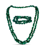 Set din Pepită ( 81.63 grame ) cu Agat Verde 408.13 Carate ( Colier+Brățară )