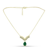 Colier din Argint 925 Placat cu Aur ( 4.87 grame ) cu Agat Verde și Topaz Alb 2.65 Carate