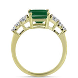 Inel din Argint 925 Placat cu Aur ( 2.52 grame ) cu Agat Verde și Topaz Alb 2.54 Carate