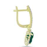 Cercei din Argint 925 Placat cu Aur ( 3.96 grame ) cu Agat Verde și Topaz Alb 3.97 Carate