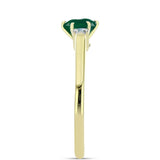 Inel din Argint 925 Placat cu Aur ( 2.44 grame ) cu Agat Verde și Topaz Alb 0.82 Carate