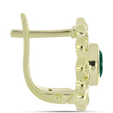 Cercei din Argint 925 Placat cu Aur ( 5.35 grame ) cu Agat Verde 0.87 Carate