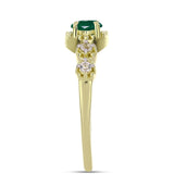 Inel din Argint 925 Placat cu Aur ( 2.85 grame ) cu Agat Verde și Topaz Alb 0.99 Carate