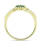 Inel din Argint 925 Placat cu Aur ( 2.62 grame ) cu Agat Verde 0.22 Carate