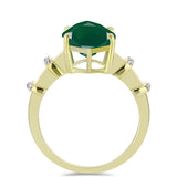 Inel din Argint 925 Placat cu Aur ( 4.17 grame ) cu Agat Verde și Topaz Alb 6.55 Carate