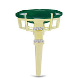 Inel din Argint 925 Placat cu Aur ( 4.17 grame ) cu Agat Verde și Topaz Alb 6.55 Carate