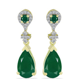 Cercei din Argint 925 Placat cu Aur ( 4.15 grame ) cu Agat Verde 4.89 Carate