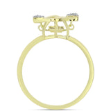 Inel din Argint 925 Placat cu Aur ( 2.57 grame ) cu Diamant Alb și Topaz Alb 0.06 Carate