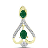 Pandantiv din Argint 925 Placat cu Aur ( 2.17 grame ) cu Agat Verde 1.18 Carate