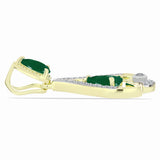 Pandantiv din Argint 925 Placat cu Aur ( 2.17 grame ) cu Agat Verde 1.18 Carate