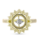 Inel din Argint 925 Placat cu Aur ( 4.05 grame ) cu Diamant Alb 0.01 Carate