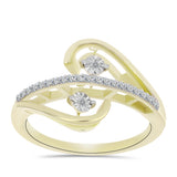 Inel din Argint 925 Placat cu Aur ( 4.01 grame ) cu Diamant Alb și Topaz Alb 0.2 Carate