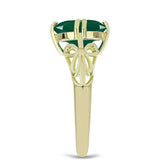 Inel din Argint 925 Placat cu Aur ( 3.04 grame ) cu Agat Verde 3.56 Carate