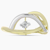 Inel din Argint 925 Placat cu Aur ( 3.16 grame ) cu Diamant Alb 0.01 Carate