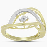 Inel din Argint 925 Placat cu Aur ( 3.16 grame ) cu Diamant Alb 0.01 Carate