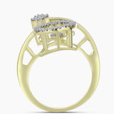 Inel din Argint 925 Placat cu Aur ( 3.79 grame ) cu Diamant Alb și Topaz Alb 0.27 Carate