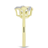 Inel din Argint 925 Placat cu Aur ( 2.88 grame ) cu Diamant Alb și Topaz Alb 0.12 Carate