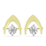 Cercei din Argint 925 Placat cu Aur ( 2.2 grame ) cu Diamant Alb 0.01 Carate