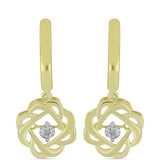Cercei din Argint 925 Placat cu Aur ( 6.67 grame ) cu Diamant Alb 0.01 Carate