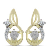 Cercei din Argint 925 Placat cu Aur ( 2.79 grame ) cu Diamant Alb și Topaz Alb 0.14 Carate